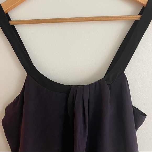 Matty M Women's Silk Cami Tank Blouse Purple With Black Straps Small - Picture 3 of 11